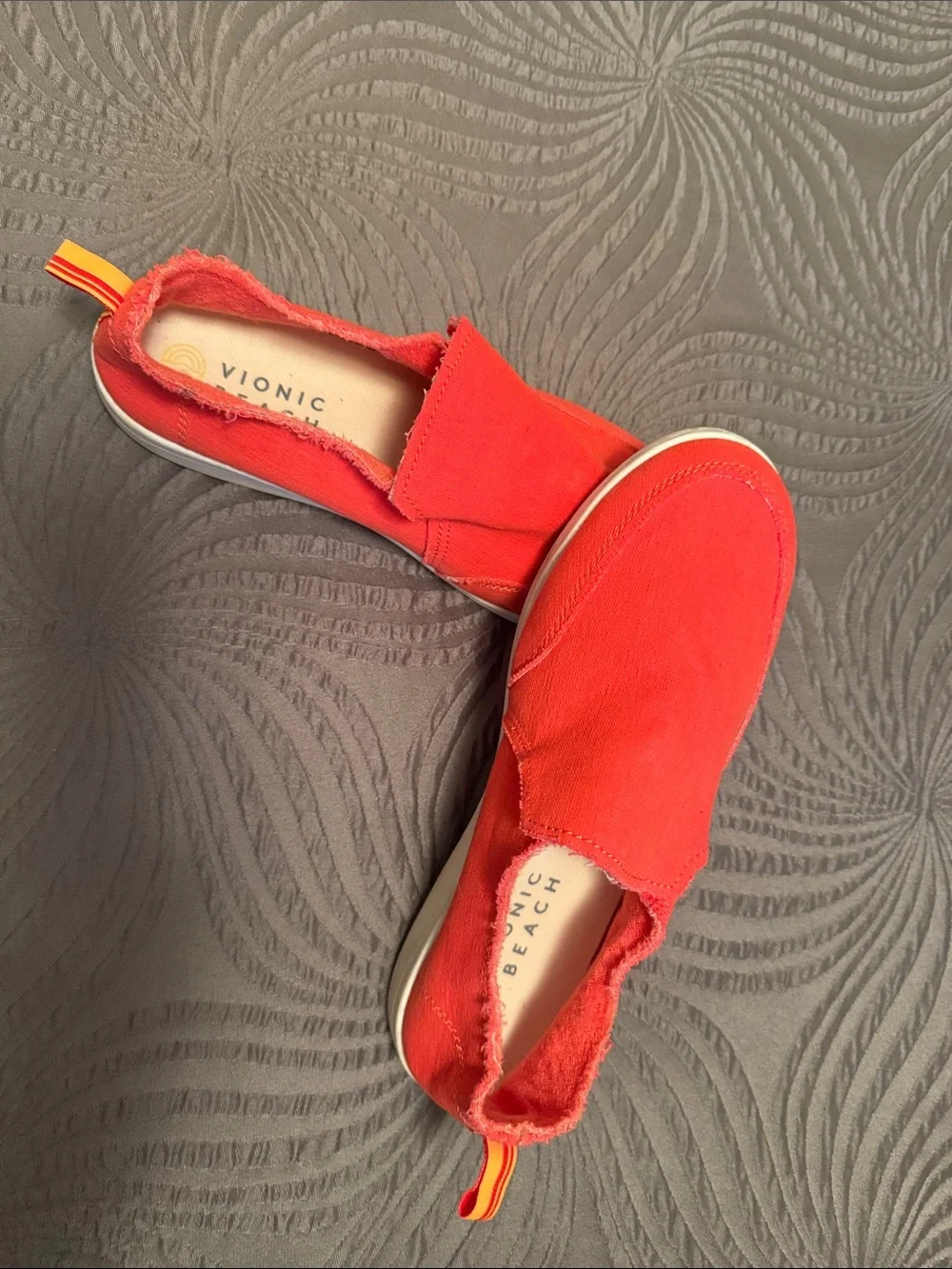 Vionic Beach Women's Slip-On Flats in Bright Red/orange